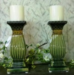 Ceramic Pedestal Pillar Holders (candles not incl)
